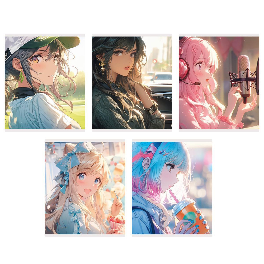 Тетрадь А5 48л клетка "Стильные и красивые" (Эксмо)