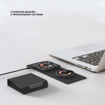 Беспроводная зарядная станция 2 в 1 Crystal MagSafe Fold Travel 20Вт, черный