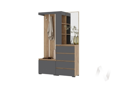 Прихожая Хелен (дуб крафт золото/серый графит)