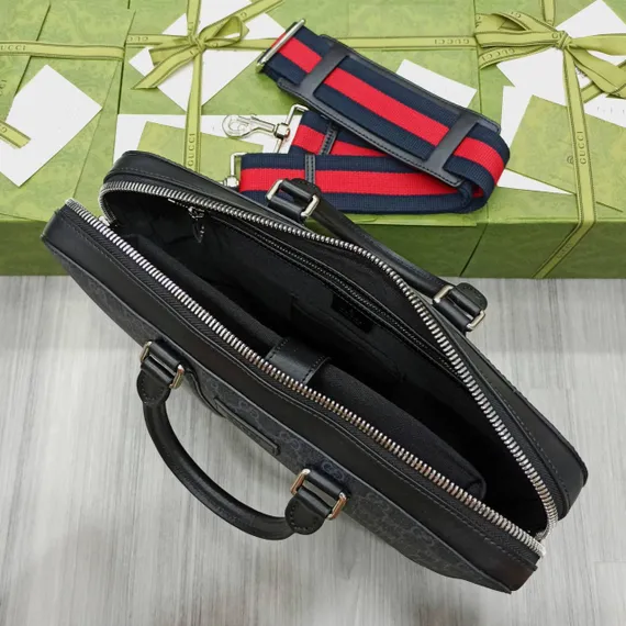 Мужской портфель Gucci GG Briefcase, серый