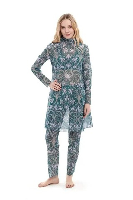 Купальник буркини с капюшоном "Ирисы"