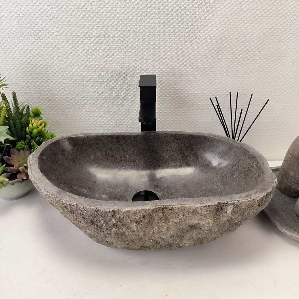 Раковина из речного камня RS63618 (55*33*15) 0122