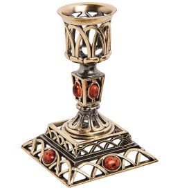 Народные промыслы AM-2980 Подсвечник «Винтаж» (латунь, янтарь)