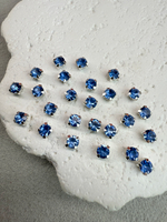 Шатоны 4 мм, Сапфир в серебре, 25 шт