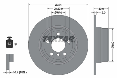 TEXTAR - 92107403-TET - Brake Disc