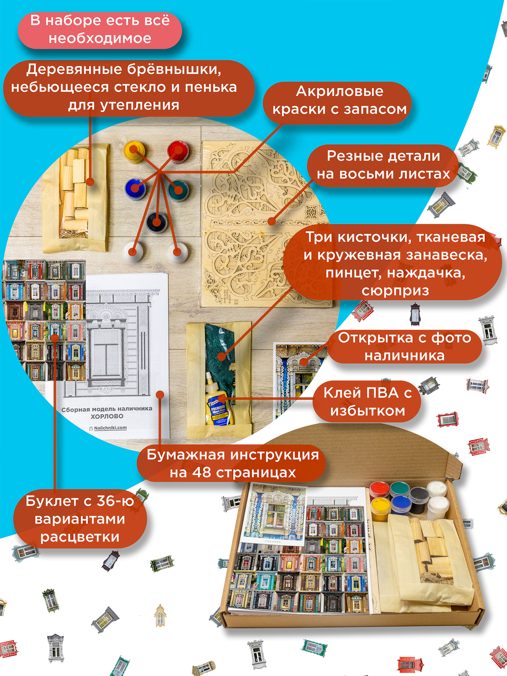 Сборная модель наличника «Хорло́во».