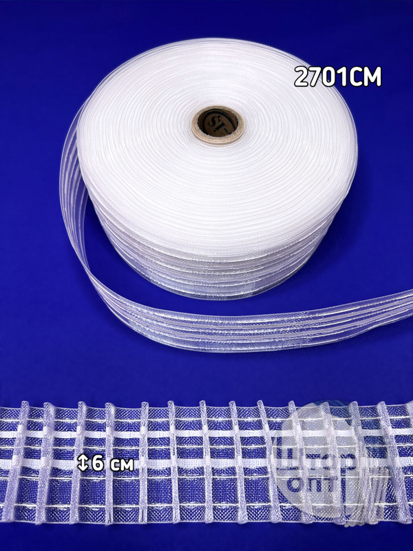 Лента шторная (2701 CM АВР) OZ-IS, Карандаш, прозрачная, ширина 6см, рулон 50м