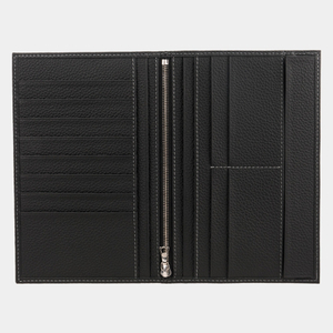 Кошелек мужской кожаный, теленок черного цвета