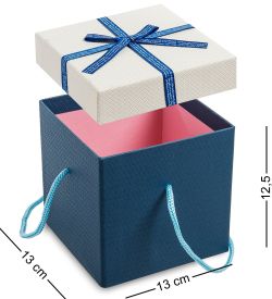 WG-93-A Коробка подарочная «Квадрат» цв.син./бел.