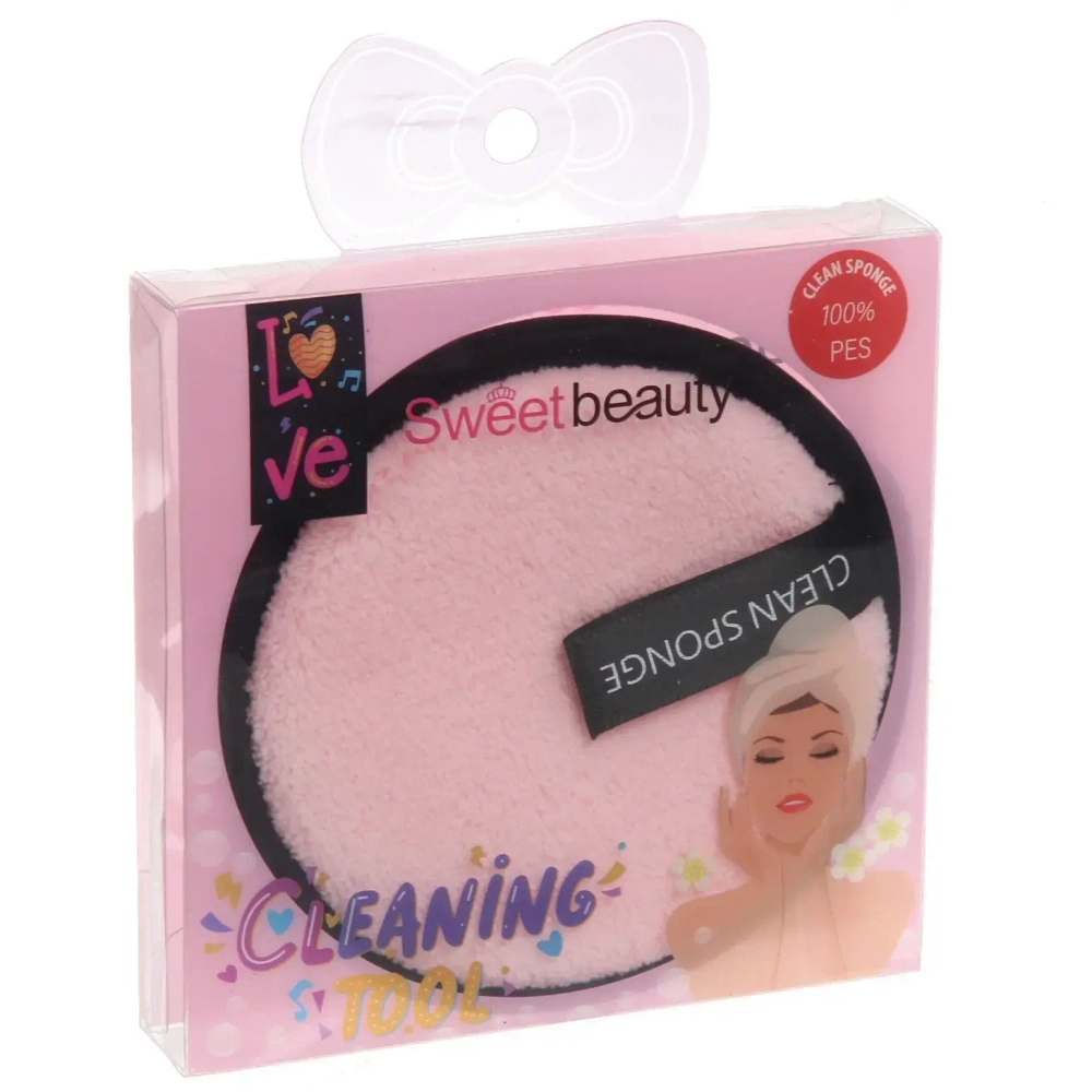 Спонж для снятия макияжа «PALVI», цвет розовый, d-10см
