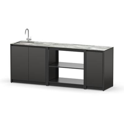 Уличная кухня Lounge C-107S, 2.2 м, черный/серый каспий