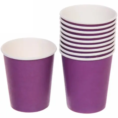 Стакан бумажный 0,2л в наборе 10 шт «Фиолетовый»