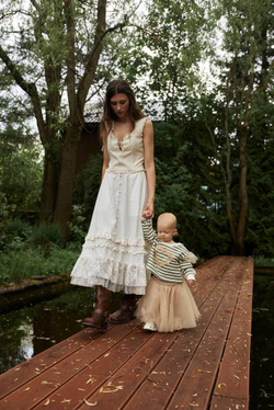 Юбка-миди с кружевом