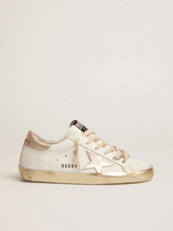 Golden Goose Super Star с золотистой блестящей отделкой