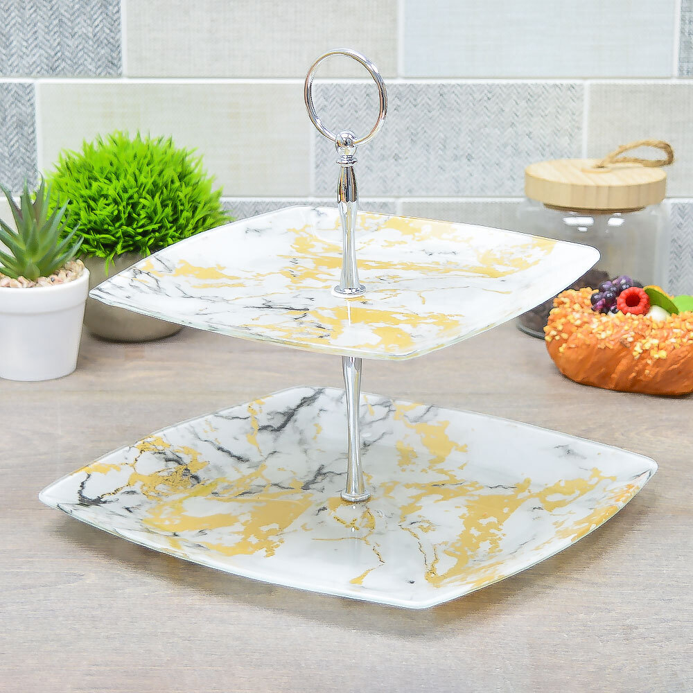 Фруктовница 2-х ярусная "Lavenir" 19,5*19,5/24*24см (00110750)