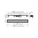 Трап линейный комбинированный Simple APZ10-850M/AG100401850 гор.отвод,решетка в компл., нерж. сталь