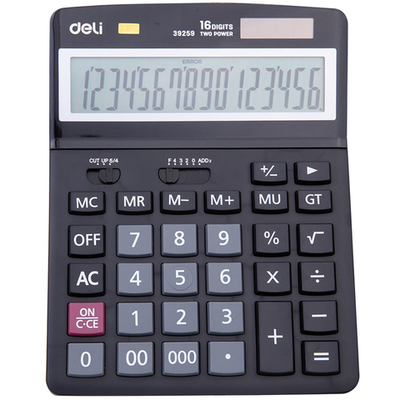 Калькулятор настольный DELI "39259" 16 разрядный, 195х148х45 мм черный