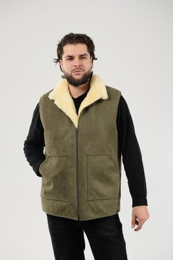 Жилет мужской из согревающей овчины