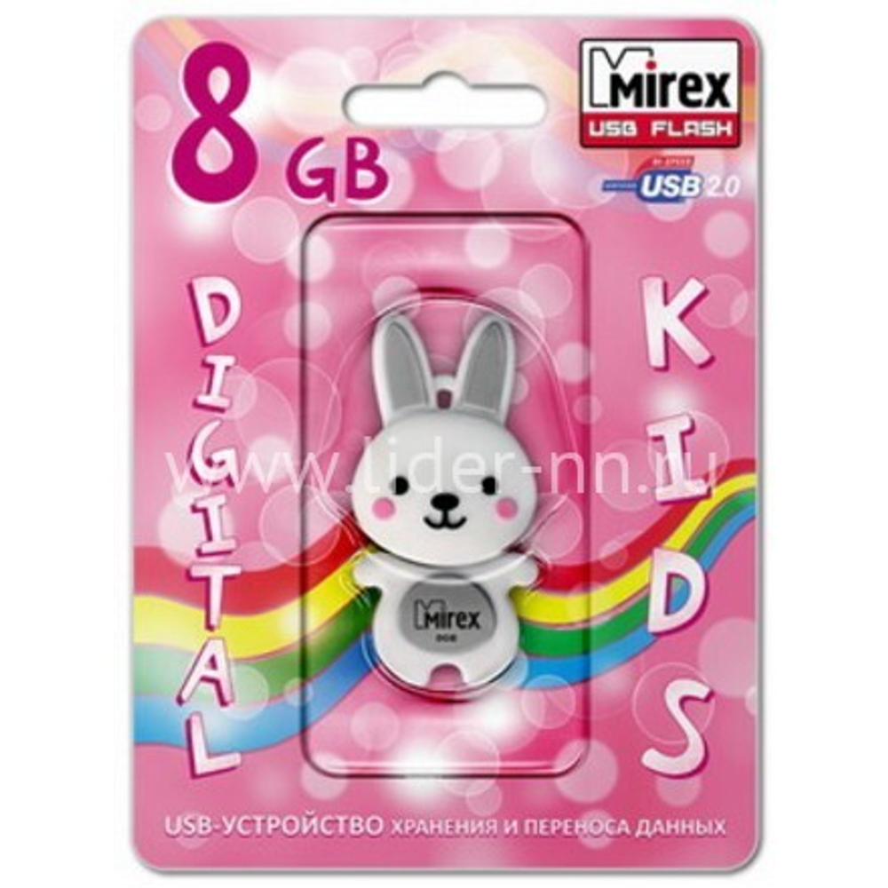 USB Флешка 16GB Mirex Rabbit, USB 2.0, серая