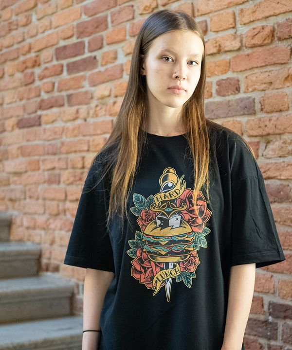 Футболка оверсайз Burger черная - фото 12