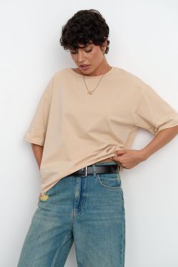 Футболка свободная ванильного цвета
