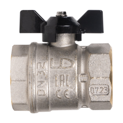 Кран шаровой латунный LD Pride 47.32.B-B.Б Ду 32 Ру 25 вн-вн, (бабочка)