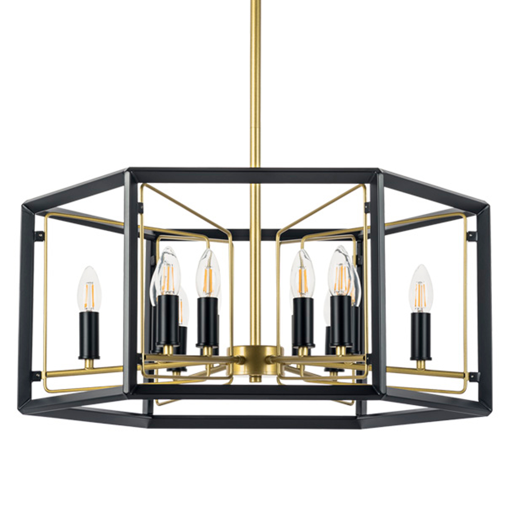 713327 Люстра REGOLO 12х40W E14 ЧЕРНЫЙ МАТОВЫЙ/ЗОЛОТО