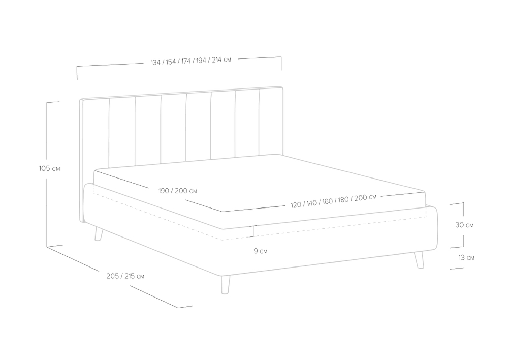 Кровать Alma (140x200)