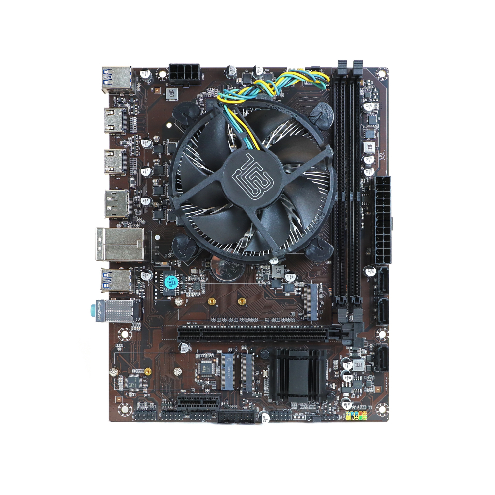 Материнская плата с процессором BaseTech H510M, Socket1200, i3-10105, mATX, Retail, Socket1200, Intel UHD Graphics 630, 2xDDR4, PCIe3.0, 2xM.2, GLAN, M.2 WiFi, 6xUSB2, 6xUSB3, 2xHDMI, DP, кулер CPU (BT-H510M-10105)