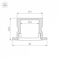 Профиль встраиваемый Arlight ARH-LINE 036327