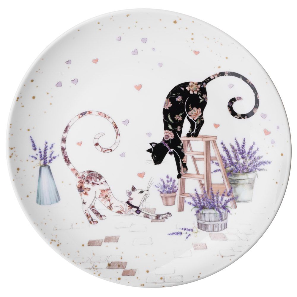 НАБОР ТАРЕЛОК ЗАКУСОЧНЫХ LEFARD "ЛАВАНДОВЫЕ КОТЫ" 2 ШТ. 20,5*2 СМ (КОР=18НАБ.)