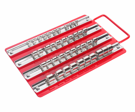 Лоток с реечными держателями головок (1/4"х10шт., 3/8х20шт., 1/2"х10шт.) 250х150мм JTC