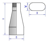Переходник с овала на диаметр 4П