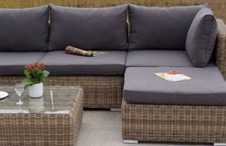 "Лунго" модуль диванный угловой с подушками, цвет соломенный