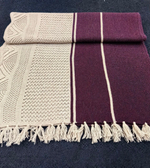 Палантин шерстяной ПШ18050-08/21 бежевый/слива