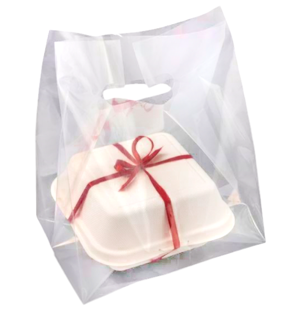 Пакет под кулич/торт/бенто с вырубной ручкой. (Дно 17х17см)