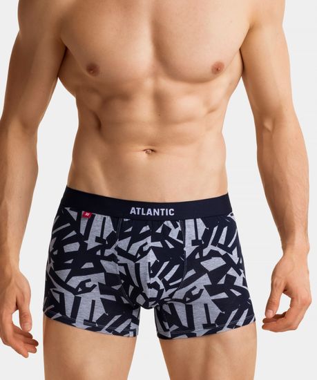 Трусы мужские боксеры (3шт), Atlantic 3MH-022, светло-голубой+темно-синий+серый меланж
