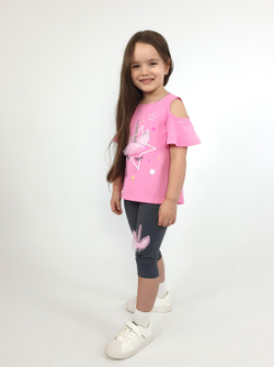 02-124-6 Комплект для девочки (джемпер+ лосины)