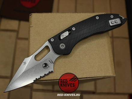 Нож Microtech Stitch Ram-Lok PS V.2025 - рукоять черный G10, клинок серый, PS заточка