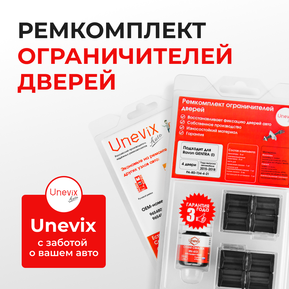 Ремкомплект ограничителей дверей Ravon GENTRA (I) (4 двери, тип 34) 2015-2018