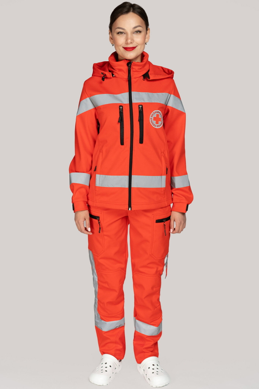Куртка демисезонная женская Скорая помощь MedicLine SOFTSHELL красная