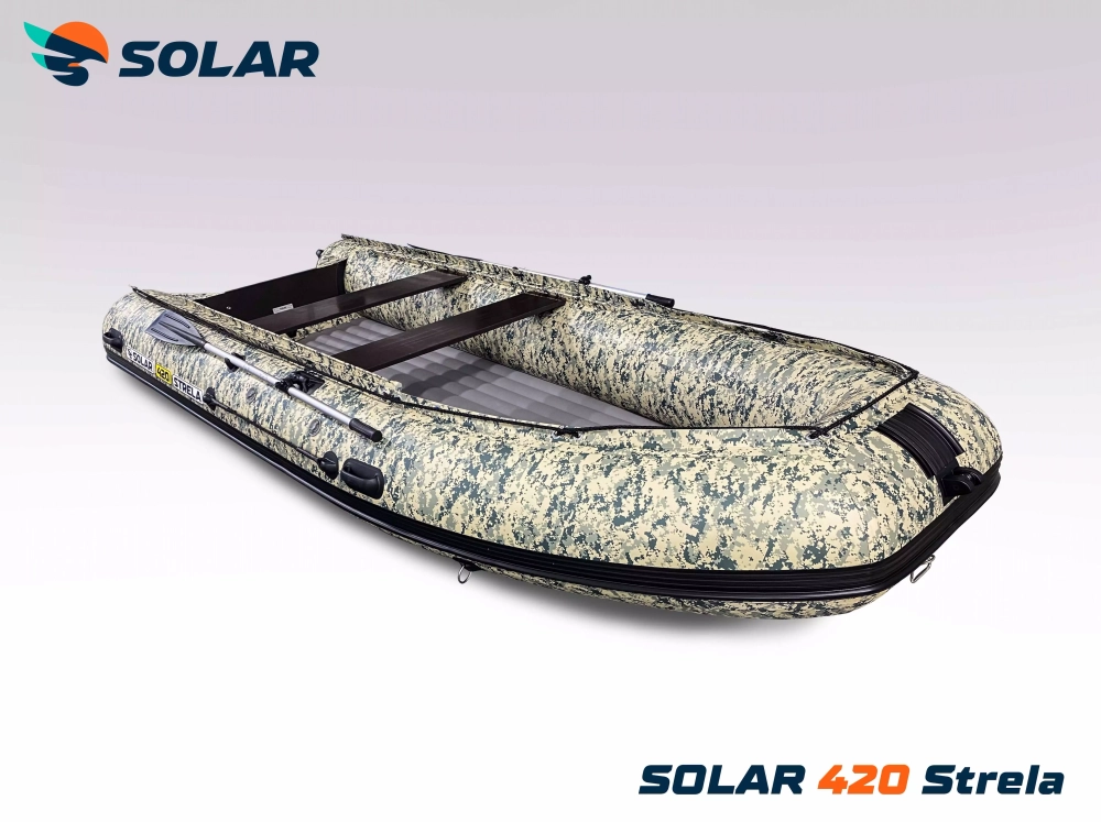 Лодка надувная моторная solar-420 strela jet tunnel