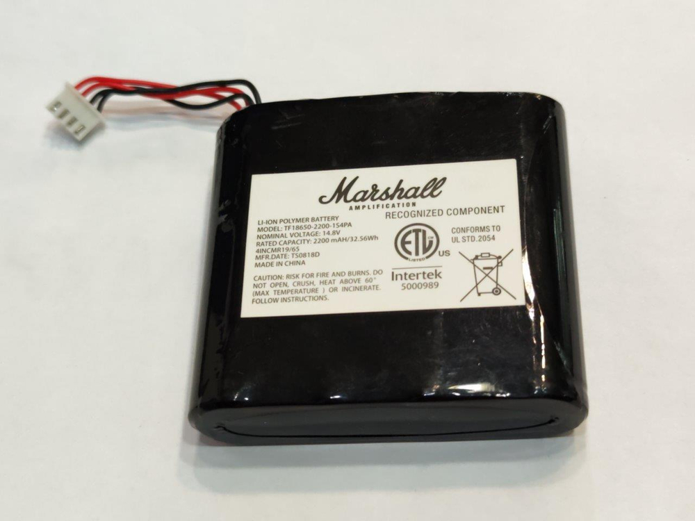Ремонт аккумулятора колонки Marshall TF18650-2200-1S4PA