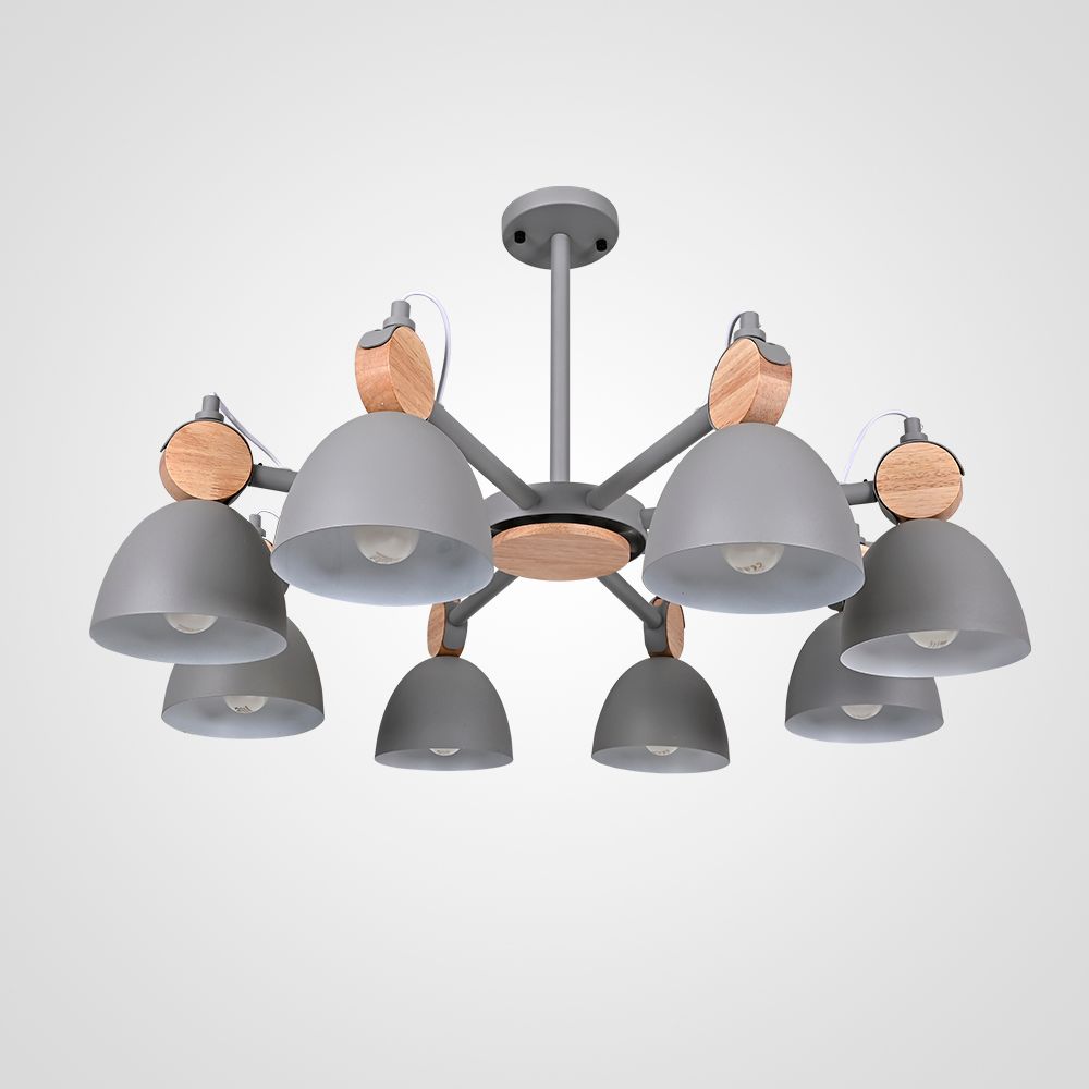 Люстра на штанге ROLLA 8 Gray