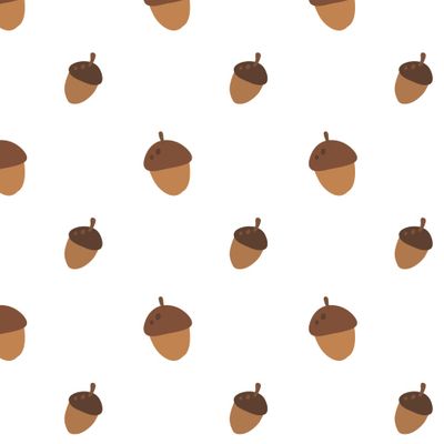 Осенние жёлуди на белом фоне в минималистичном стиле