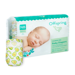 Offspring подгузники, NB 2-4 кг. 56 шт. расцветка Лимоны