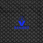 Ковры RENAULT T (автомат) (экокожа, черный, синий кант, синяя вышивка)