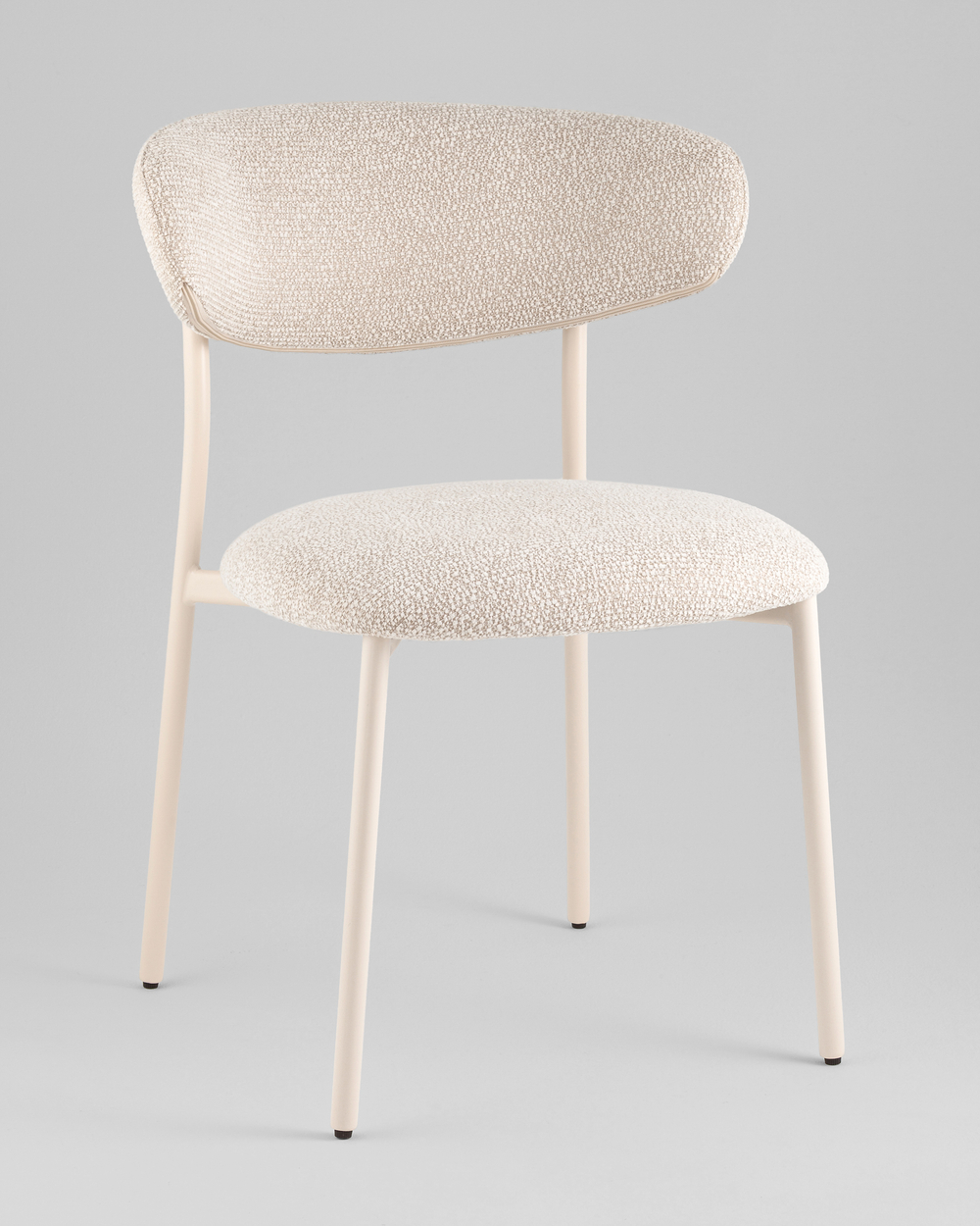 Стул обеденный Ayla серый белые ножки