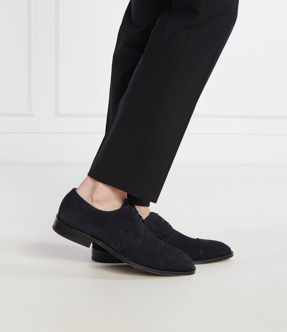 Кожаные дерби derrek_derb_sdctly BOSS BLACK - темно-синий(50514947)