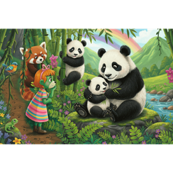 Pazl \ Puzzle \ Пазлы Puzzles - "100" Inspired By Nature - Pandas / KAZSTUDIO SA The Treflik Family
